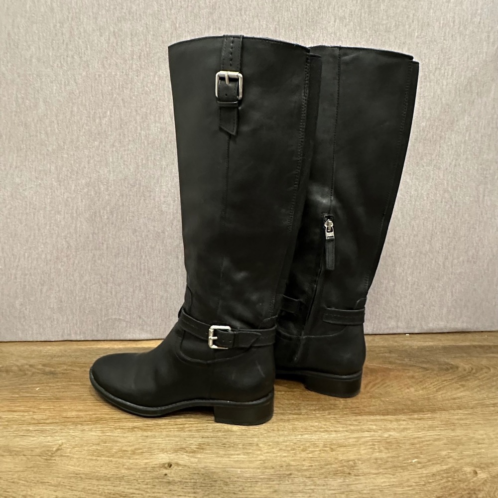 Sam Edelman Ponce Black Soft Leather Riding Boots Knee-High‎ Size 6.5 - Picture 2 of 13